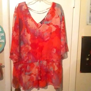 Multi colored flowered blouse